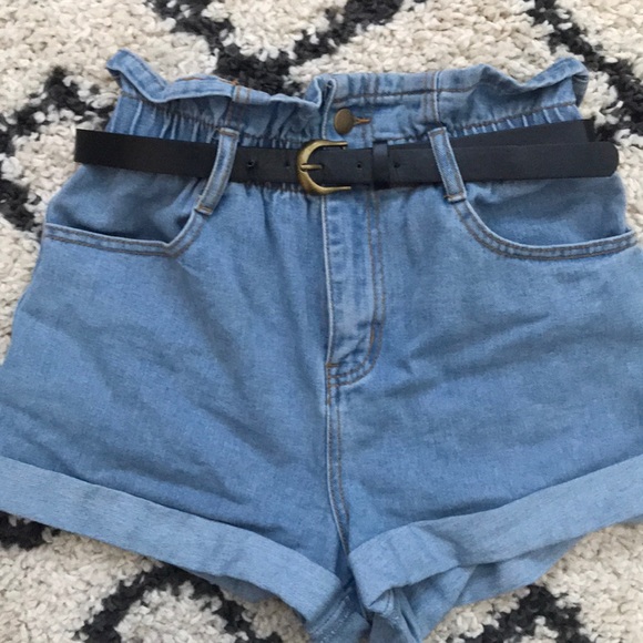 paperbag denim shorts forever 21